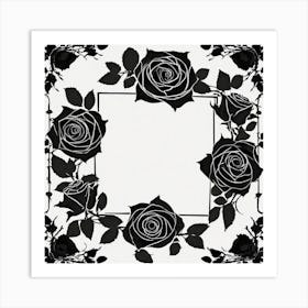 Black Roses Frame 2 Art Print