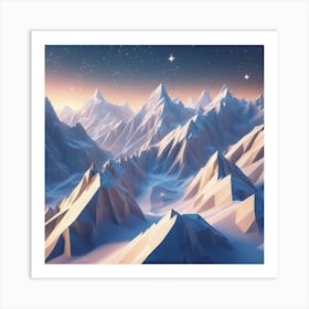 Low-Poly Mountains Art Print