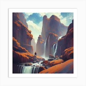 Landscape of valley rocks 19 Art Print