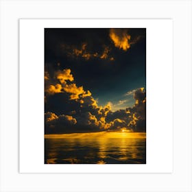 Sunset Over The Ocean Art Print