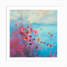 Flowers By The Sea Art Print