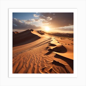 Dreamshaper V7 A Windswept Desert Dune Its Ridges Casting Dram 2 Art Print