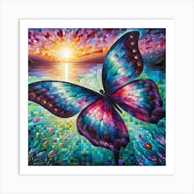 Butterfly At Sunset 1 Art Print