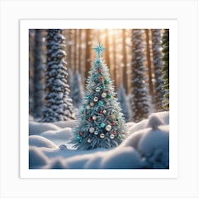 Christmas Tree In The Forest 107 Art Print