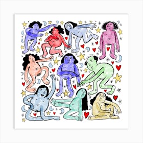 Friends And Toes Square Art Print