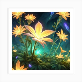 Flowers In The Night Art Print