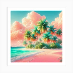 Pink Sand Beach Art Print