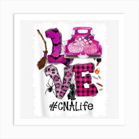 In October We Wear Pink Love Halloween Cna Life Art Print