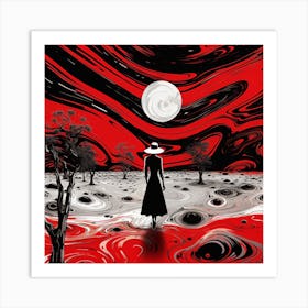 Red Moon Art Print