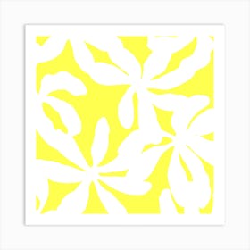 Golden Shadows In Illuminating Yellow Square Art Print