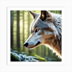 Wolf In The Forest 78 Art Print