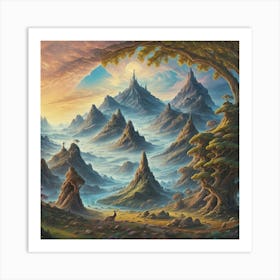 Landscape Of The Mountains Art Print