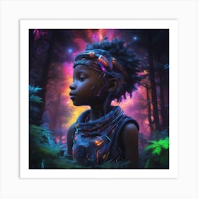 Girl In The Forest Art Print