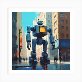 Robot In The City 86 Art Print