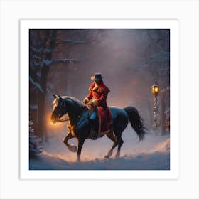 Man Riding A Horse Art Print