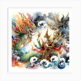 Thai Dragon Art Print