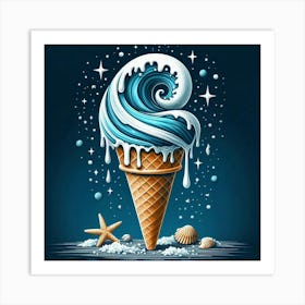 Ice Cream Shop Logo Art Print