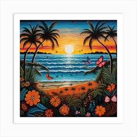 Sunset At The Beach 7 Art Print