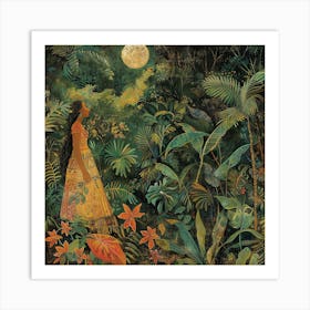 Woman In The Jungle Art Print