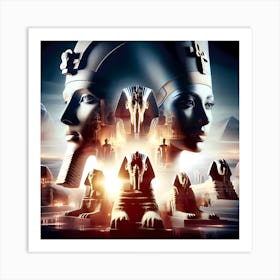 Egyptian Statues Art Print