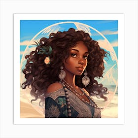 Afro-American Girl Art Print