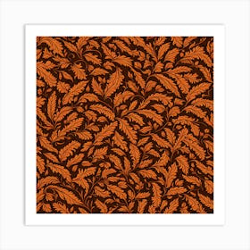 Orange leaves seamless pattern, 232 Art Print