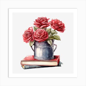 Roses In A Bucket 19 Art Print