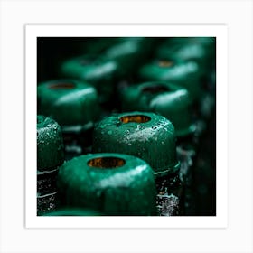 Green Beer Bottles Art Print