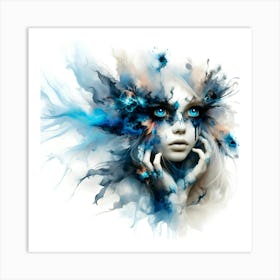 Digital Of A Girl With Blue Eyes Art Print