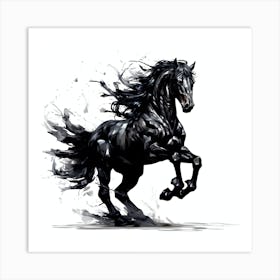 Black Horse Art Print