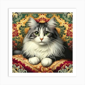 Cat On A Couch Art Print