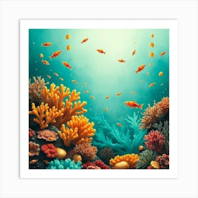 Coral Reef Background 1 Art Print