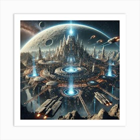 A Stunning Sci Fi Depiction Of Astera Nexus, The C 1 Art Print