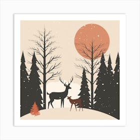 Deer In The Forest 3 Art Print