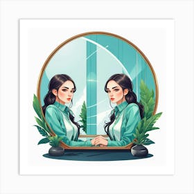 Graphic Design Mirror Girl Art 0 Art Print