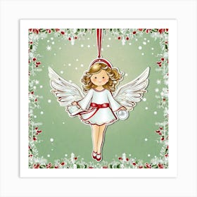 Angel Christmas Ornament Art Print