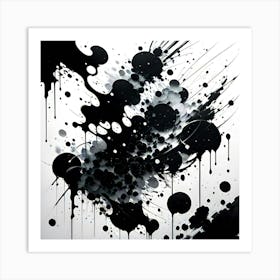 Black Splatters 1 Art Print