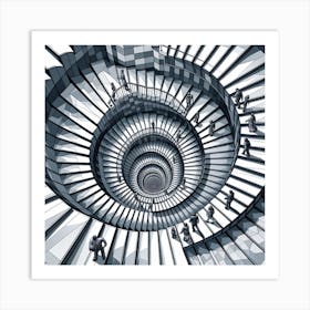 Inspired by M.C. Escher's gravity-defying architecture and tessellations 1 Art Print