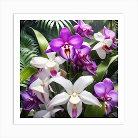 Orchids In The Garden 1 Art Print