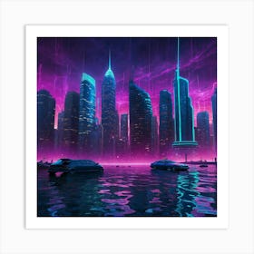 Default Climate Change Apocalypse A Submerged Cityscape Partia 2 Art Print