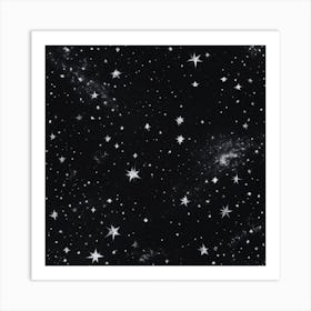 Black And White Stars Art Print