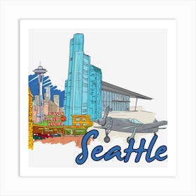 Seattle Skyline Art Print