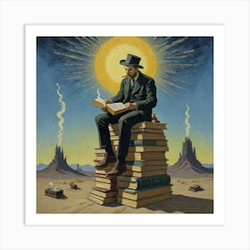 Rising Through Words: A Surrealist Vision Art Print