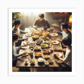 Family Dinner 1 Art Print