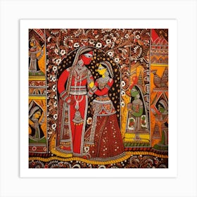 Indian Folk By artistai Art Print