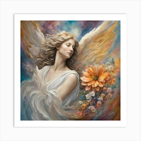 Angel In The Garden Design Art Print