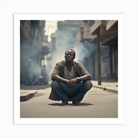 Man In A City Art Print