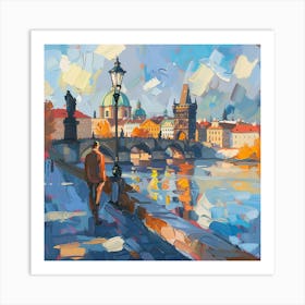 A Prague With Charles Bridge Oil Painting Illust 1720468046 1 Art Print