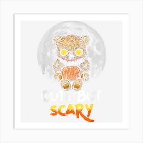 Cute But Scary Horror Zombie Teddy Bear Full Moon Halloween Art Print