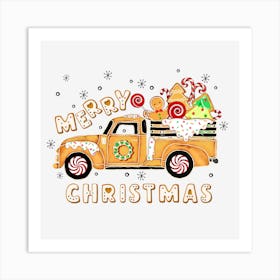 Merry Christmas Truck Art Print